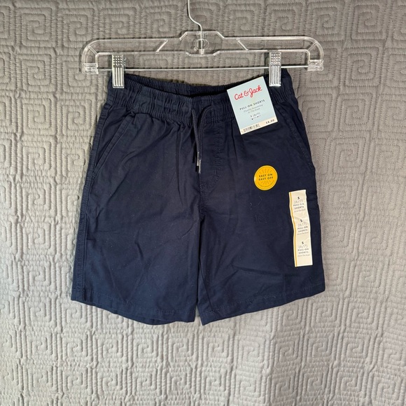 Cat And Jack Shorts Boys Size Small 6/7 Blue NWT Pull on Drawstring - Picture 1 of 7
